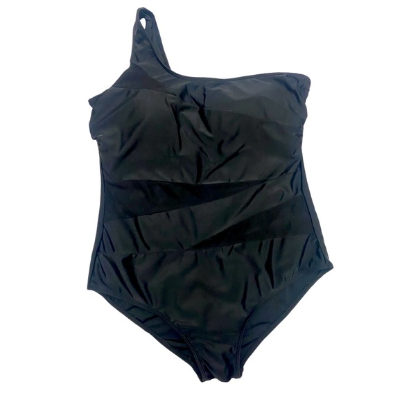 Zulily Black One Strap One Piece Bathing Suit Size XXL - Picture 1 of 10